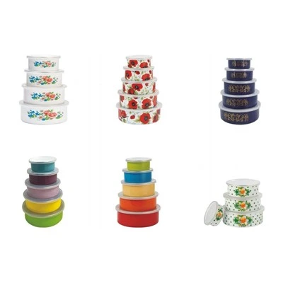 Enamel Ice Bowl Set Ebbakuli y'omuzira